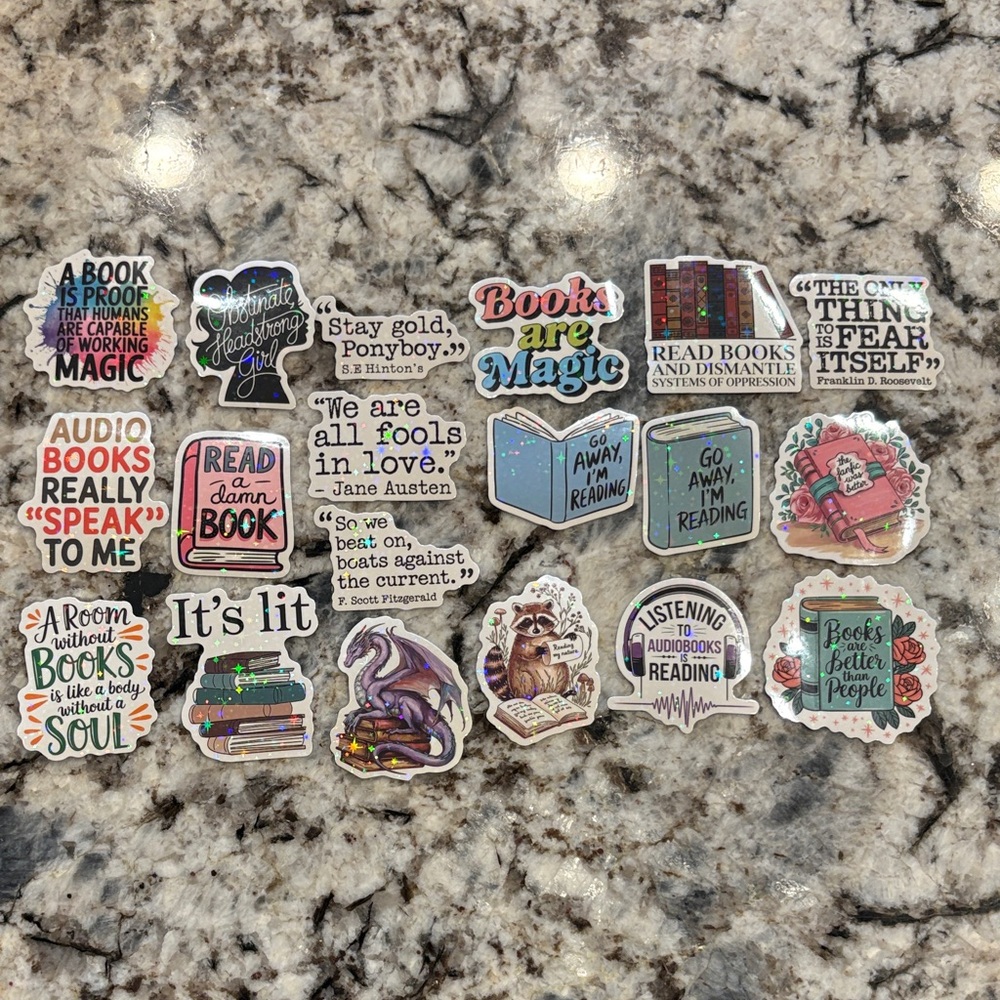 Colorful Book-Themed Stickers